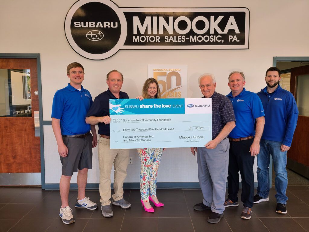 Minooka Subaru supports the Scranton Area Community Foundation with a donation